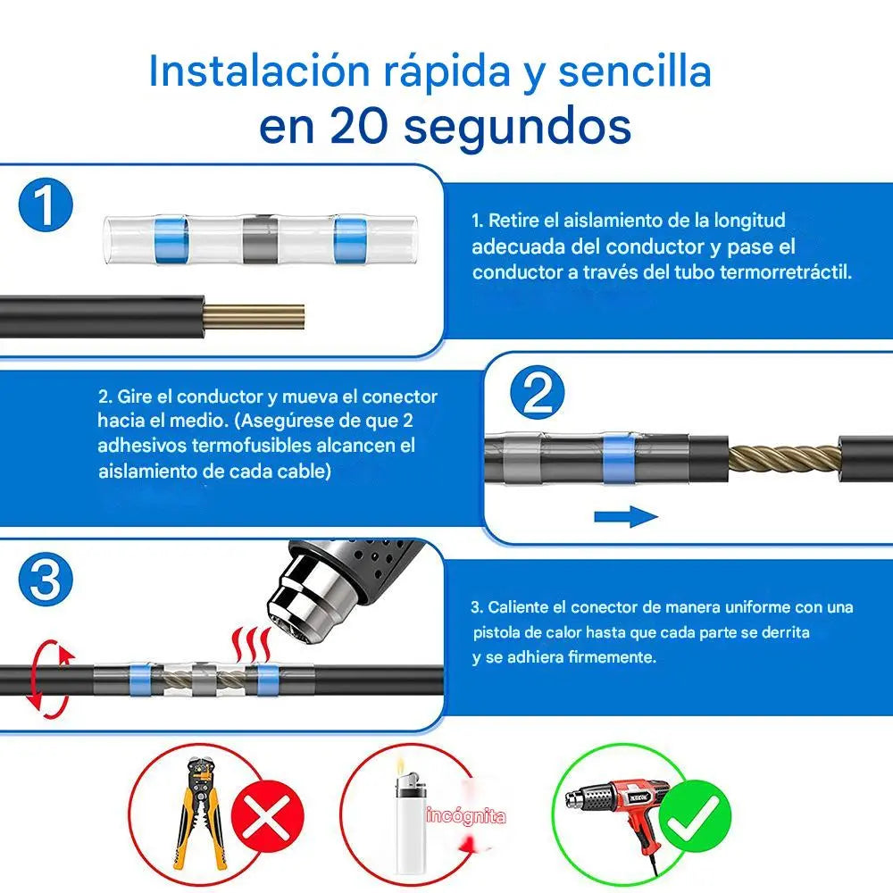 š„š„ć100/200 pezzić Kit di connettori per cavi con manicotto di saldatura termoretraibile, guaina di riparazione per rottura cavi multifunzionale
