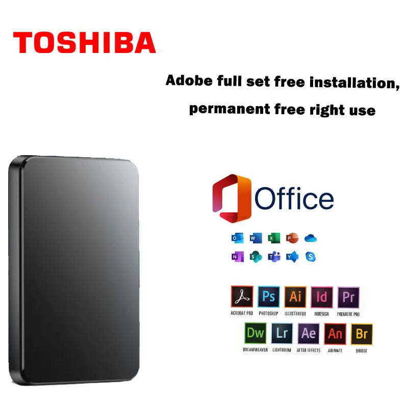 【Letzter Tag 50% Rabatt-Aktion】 20 TB mobile Festplatte mit Hoher Kapazität + kostenloses Original Office + Adobe Suite