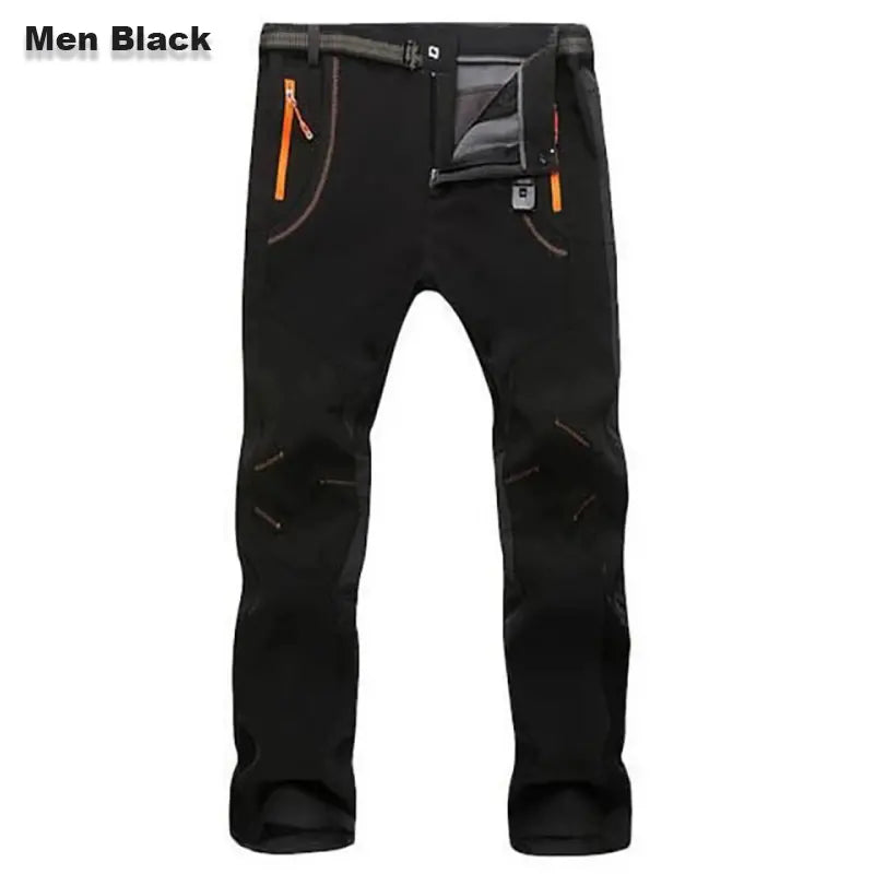 【💥Alta qualidade】【S-5XL】Calças de caminhada para homem, macias, impermeáveis, à prova de vento, respiráveis, quentes e grossas, feitas de lã para desportos ao ar livre.