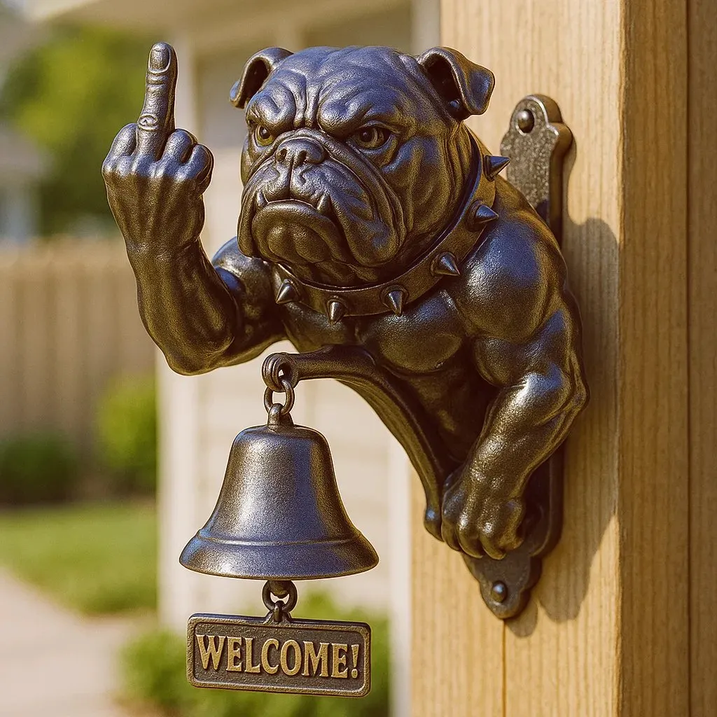 🤣Cachorro com dedo do meio🔔Toque engraçado de Bulldog🐶