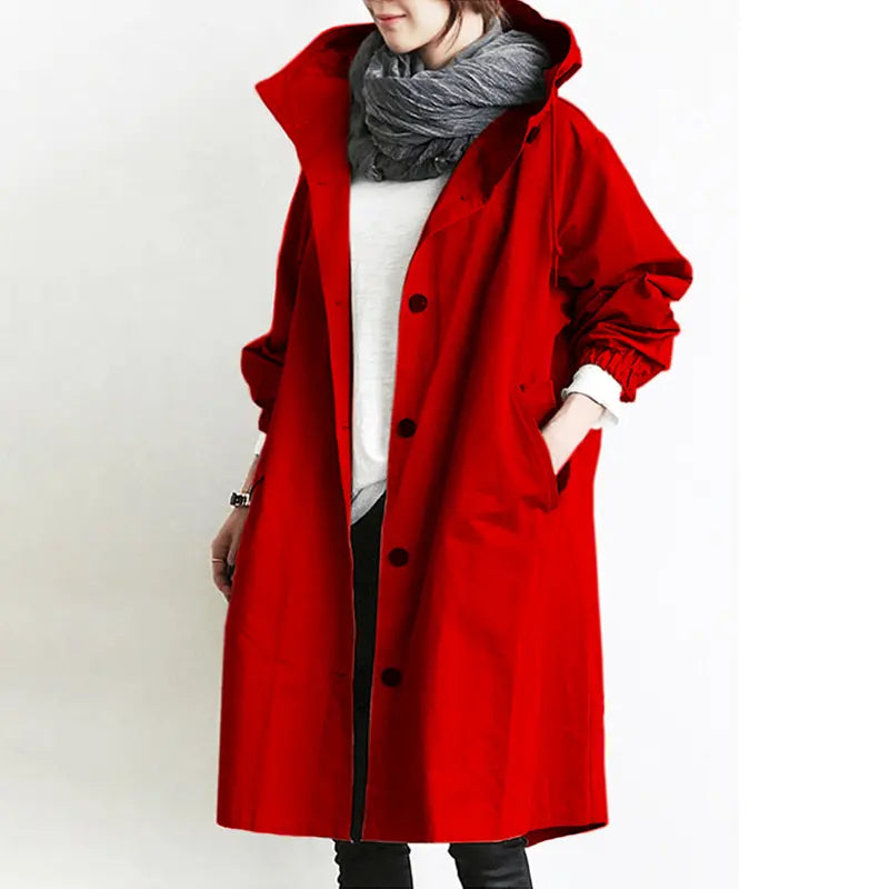 【Novos produtos para o outono e inverno】Casaco corta-vento casual de comprimento médio