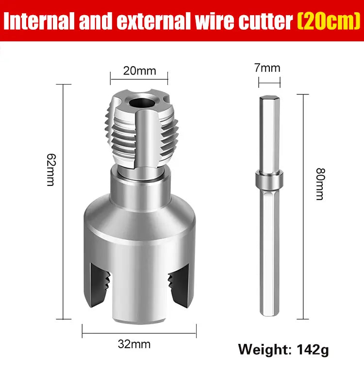 ✔️20mm+25mm🛠️ Novo tipo de broca com abridor de roscas integrado para tubos de água internos e externos (aplicável a PPR, PEPVC)