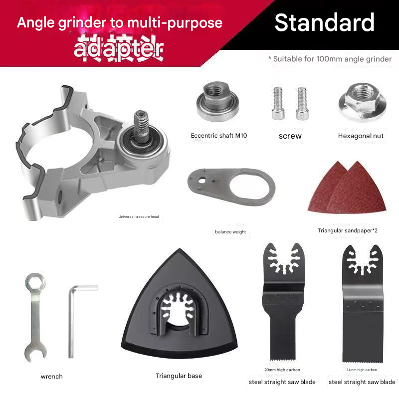 🔥Offerta 2025🎁🎁Set di convertitori per smerigliatrice angolare, adattatore per testa universale, convertitore per smerigliatrice angolare in acciaio al carbonio per multiutensile🔥🔥
