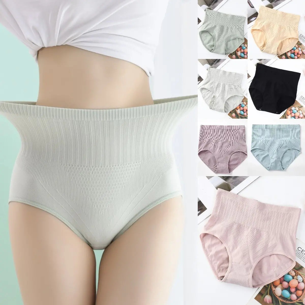 Offerta speciale 🎉 (1 set da 7 pezzi) Mutandine a vita alta contenitive antibatteriche impermeabili da donna