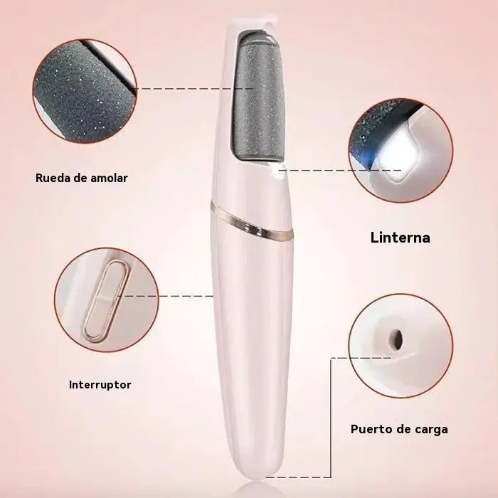 ✨Rolo elétrico para calcanhares – remove a pele áspera e alisa os pés, com 2 cabeças intercambiáveis + USB✨