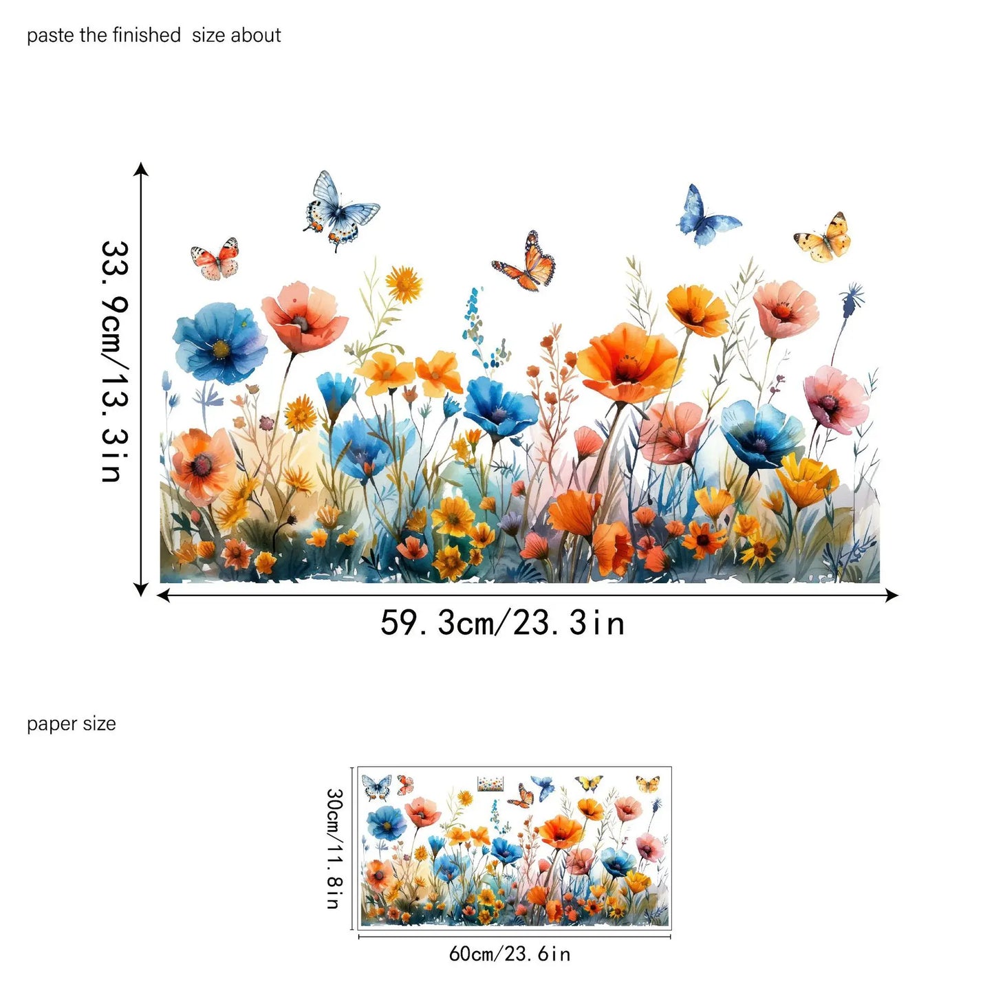 🌸Decalque de Janela com Ramo de Flores Coloridas