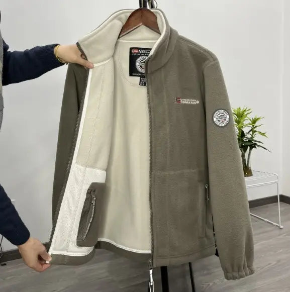 【30% DESCONTO】【XS-3XL】Casaco de lã grossa e veludo para homem, tamanho grande, quente e casual para o outono e inverno