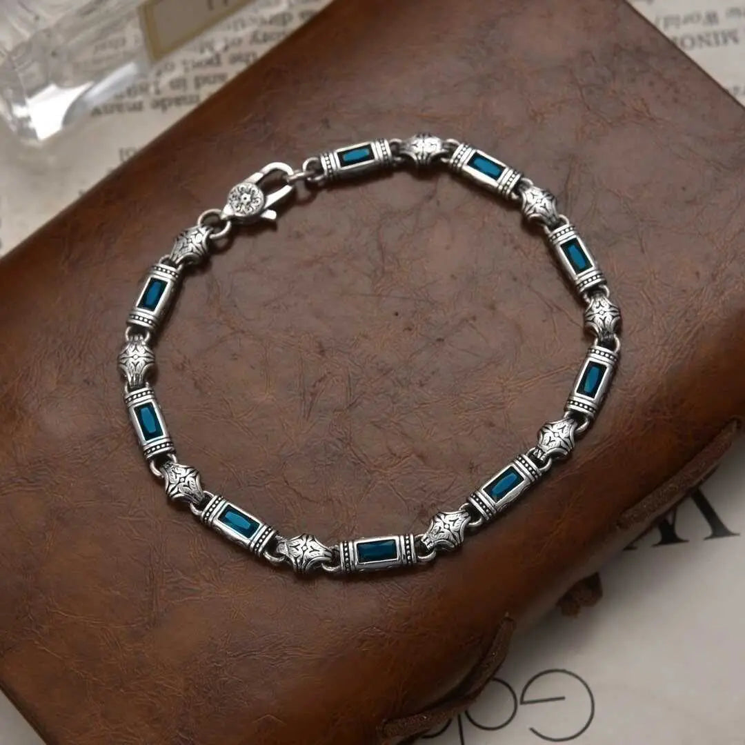 Pulseira elegante para homem e mulher com pedras, durável, largura 5 mm