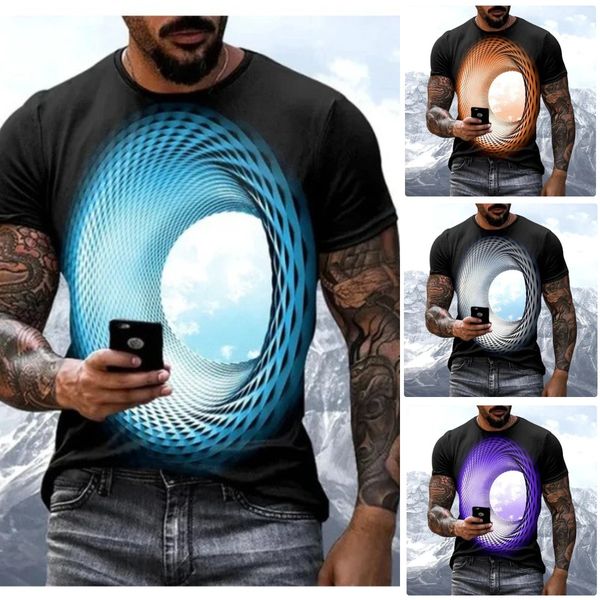 🔥【S-8XL】3D digital tlač geometrický vzorne modne krátke rukávy