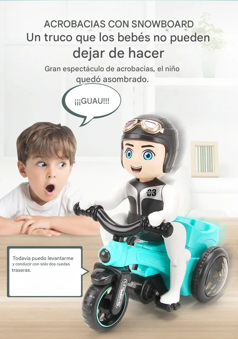 ✨🌈Bicicleta de acrobacias giratória automática de 360 graus com luzes dançantes 4D