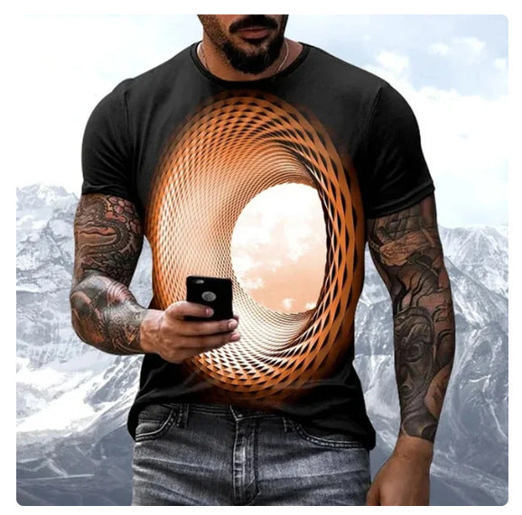 🔥【S-8XL】3D digital tlač geometrický vzorne modne krátke rukávy