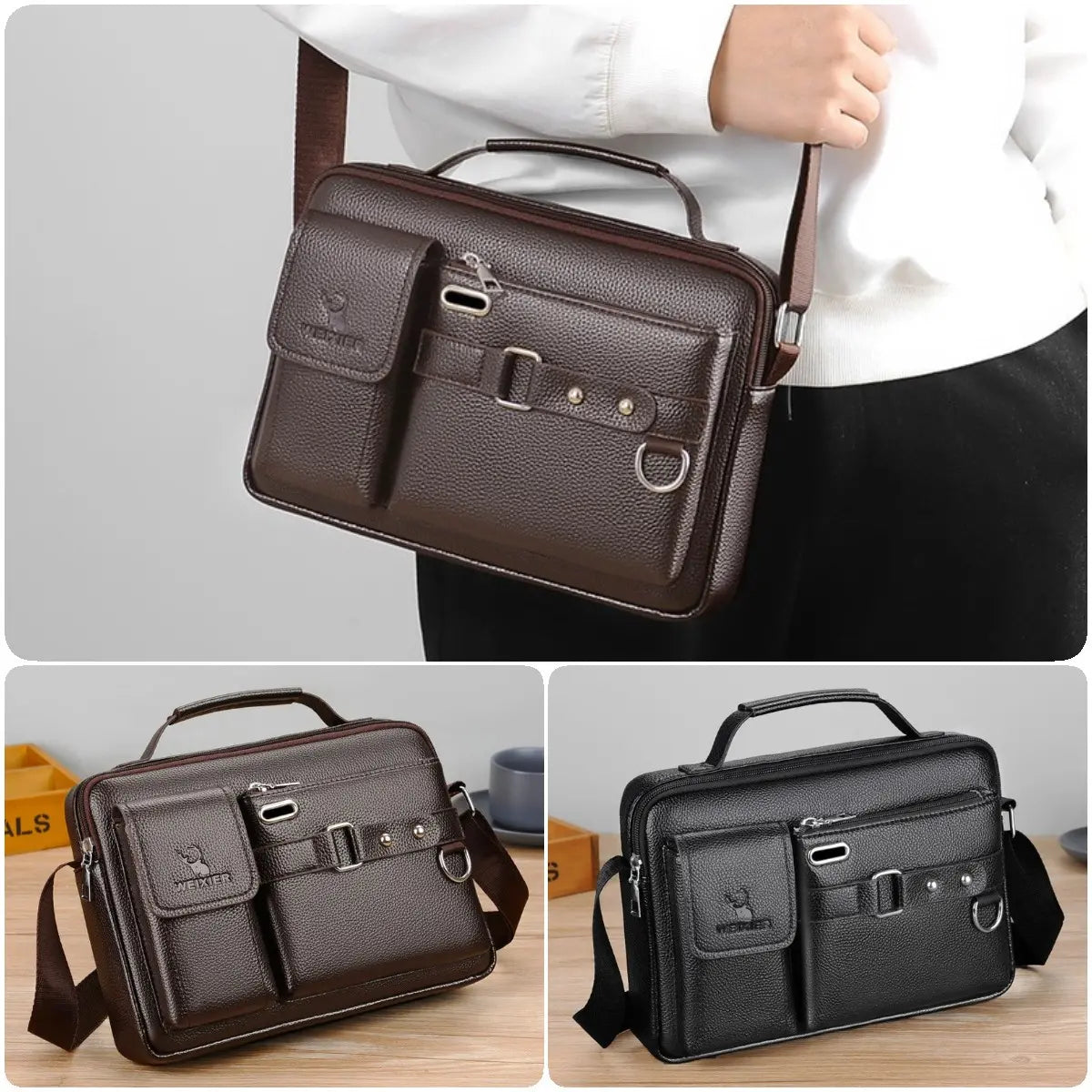 🔥 Borsa da uomo in vera pelle, stile retrò, nuova moda 2025🤵🤵