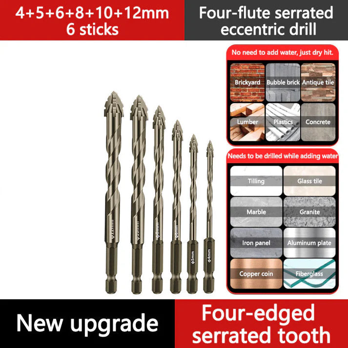 🔥Promoção 2025🔥Conjunto de brocas excêntricas de 4 canais para serviço pesado