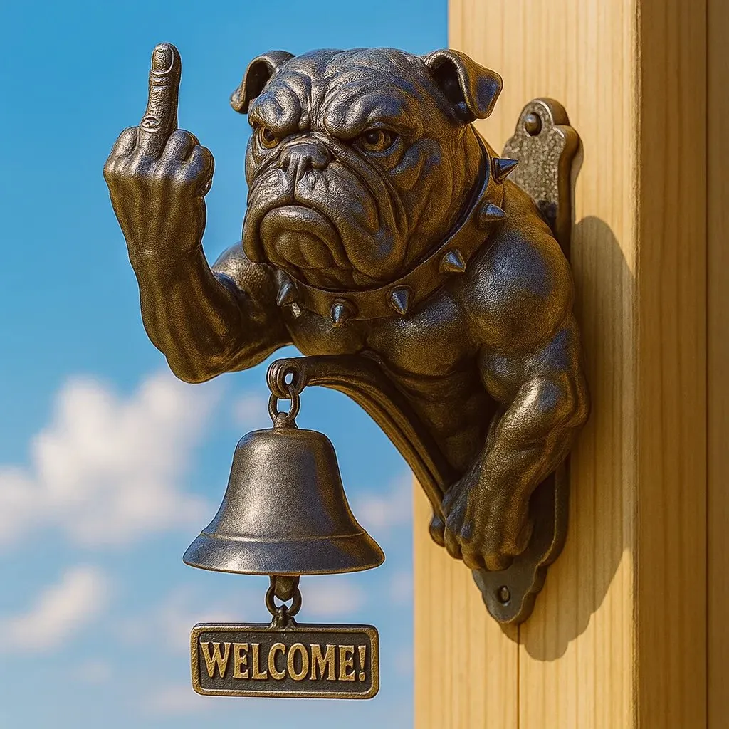 🤣Cachorro com dedo do meio🔔Toque engraçado de Bulldog🐶