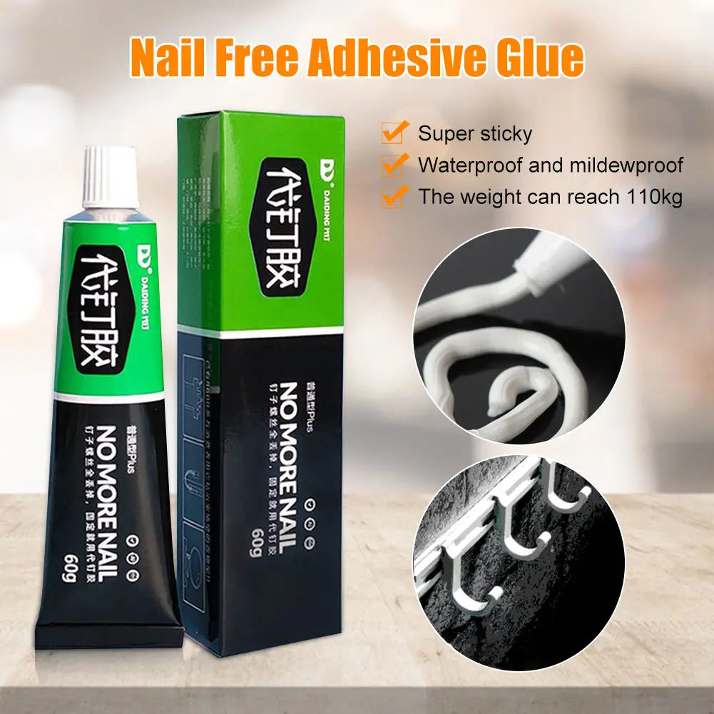 💥✨【Acquista 1 e ricevi 2 gratis】Colla forte per utensili domestici, può sostituire i chiodi, non danneggia il muro