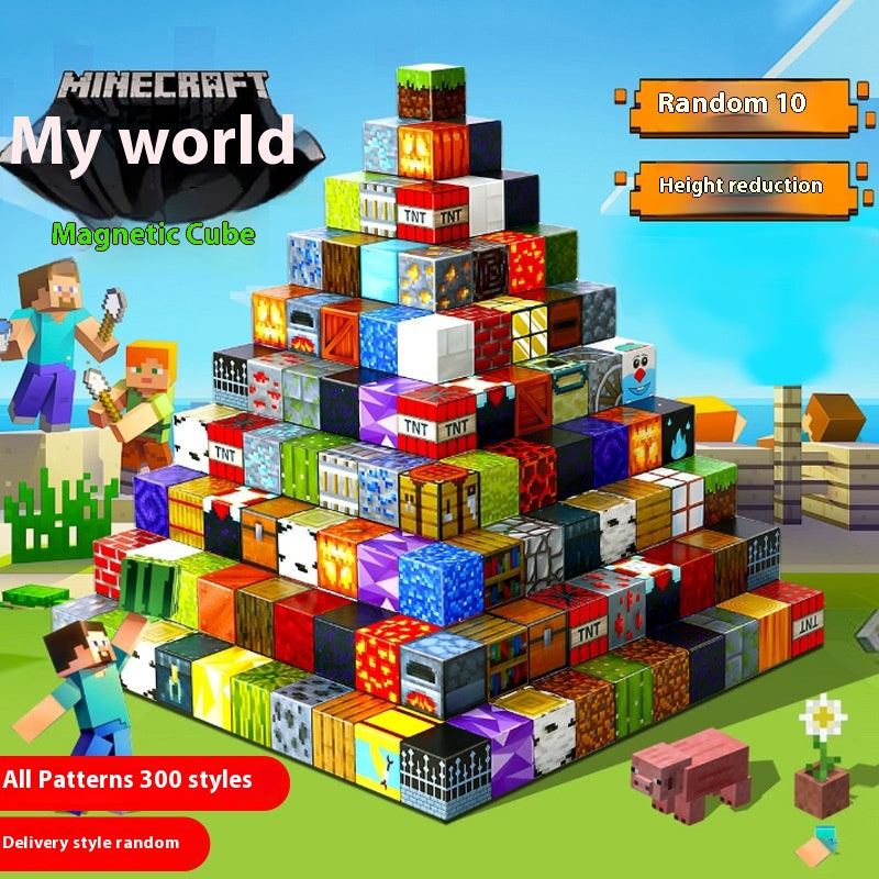 "Minecraft"【48/96/144 pezzi】🤣 Blocchi da costruzione magnetici deformabili