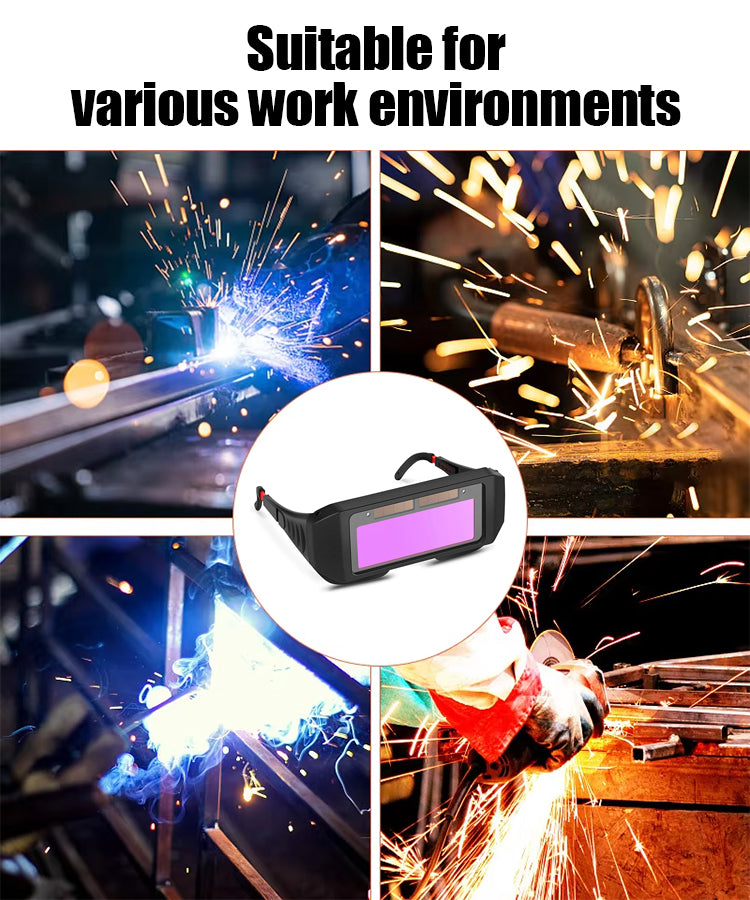 【Occhiali protettivi + 5 fogli protettivi + fascia per capelli】🔥Occhiali di sicurezza per saldatura auto-oscuranti.
