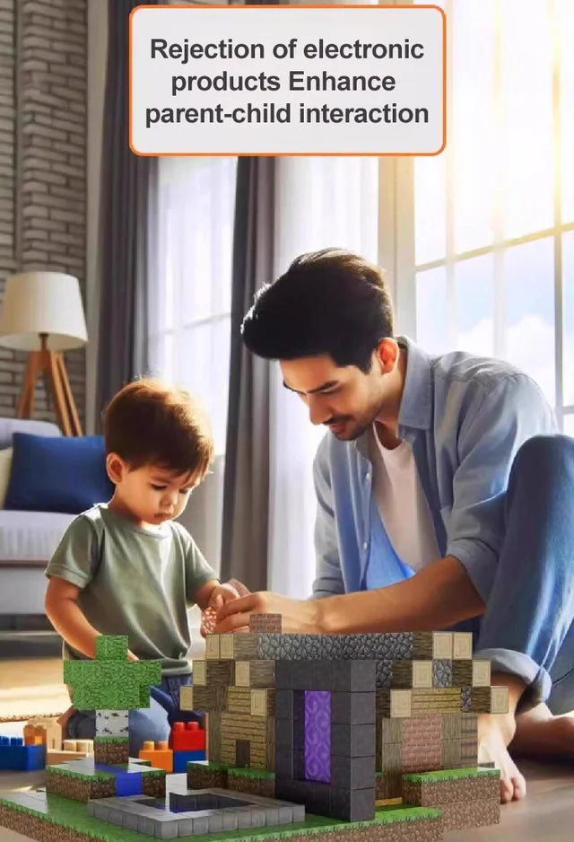 "Minecraft"【48/96/144 pezzi】🤣 Blocchi da costruzione magnetici deformabili