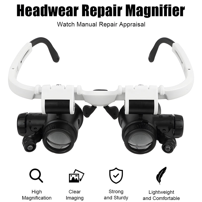 Lente d'ingrandimento 8x 15x 23x con luce ottica a LED. Adatta per la riparazione di orologi meccanici, gioielli antichi, incisioni e perizie.