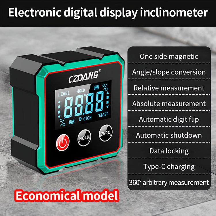 🧰 Inclinometro elettronico con display digitale per la misurazione dell'angolo magnetico orizzontale