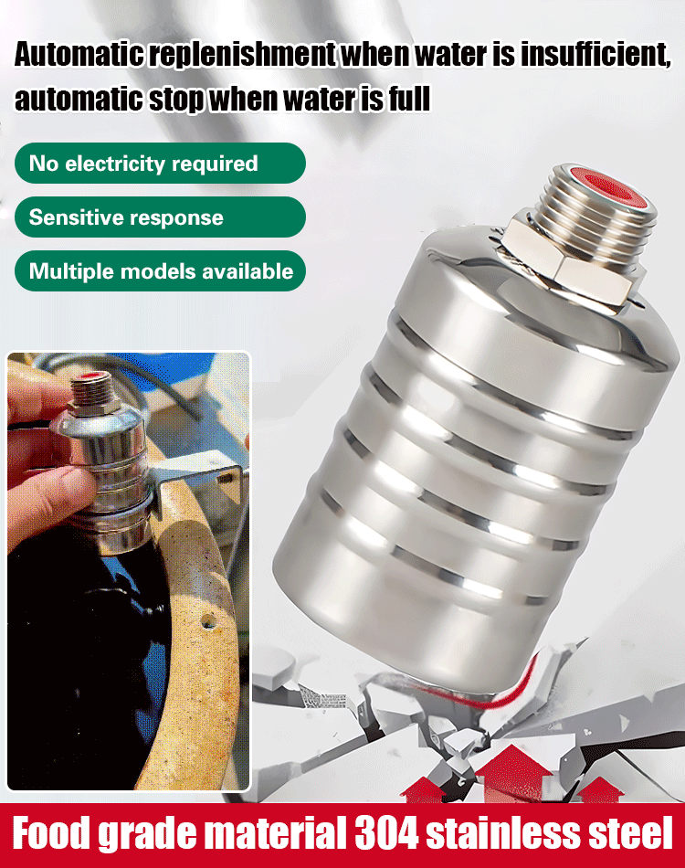 【20+25+32CM】Valvola a sfera in acciaio inossidabile, regolatore automatico del livello dell'acqua per il riempimento dell'acqua