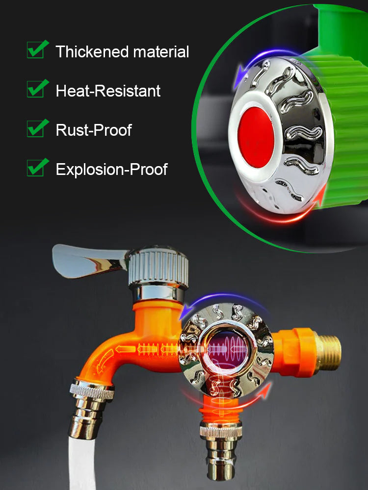 💥【Acquista 2 e ricevi 2 gratis】💦Rubinetto in acciaio inossidabile nuovo di zecca - doppia funzione, un ingresso e due uscite, antigelo e antideflagrante
