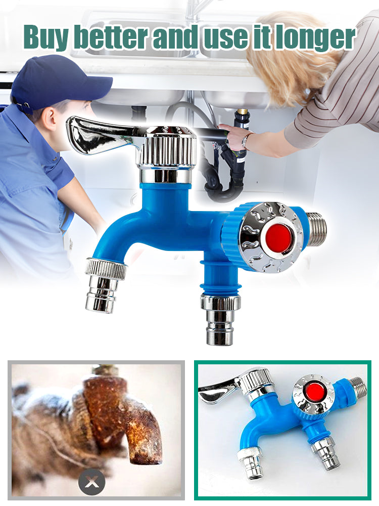 💥【Acquista 2 e ricevi 2 gratis】💦Rubinetto in acciaio inossidabile nuovo di zecca - doppia funzione, un ingresso e due uscite, antigelo e antideflagrante