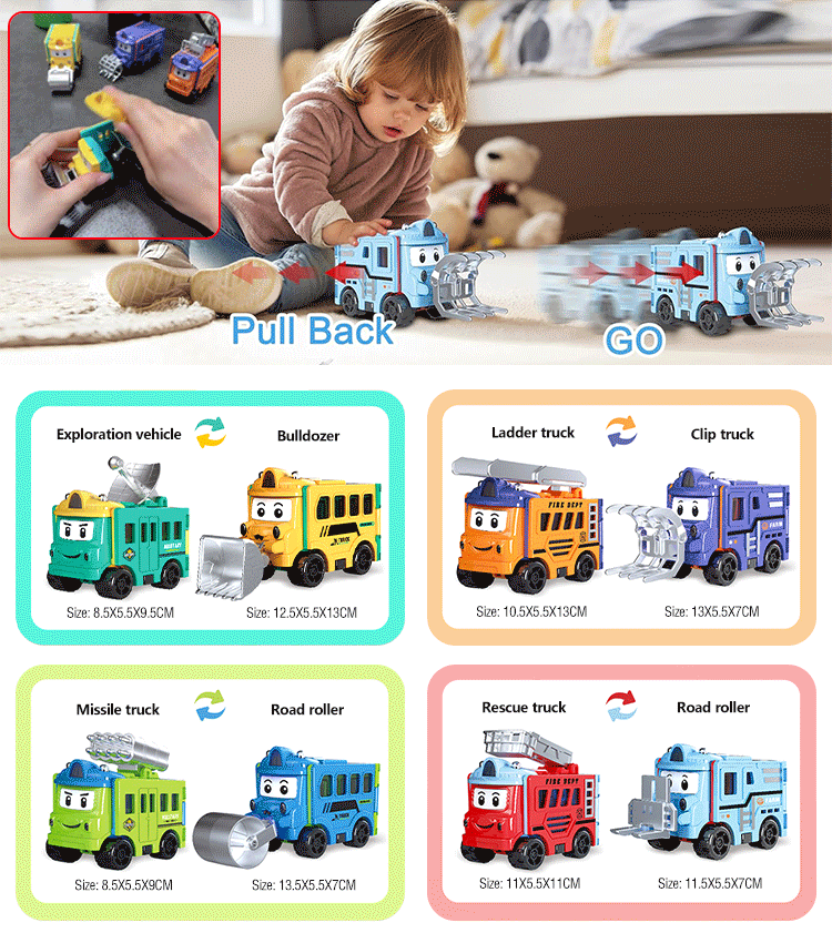 💖🚗Macchina giocattolo trasformabile per bambini🚧Regalo camion da costruzione✨