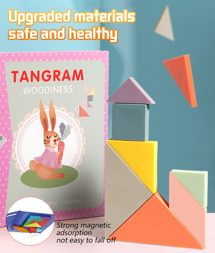 Puzzle magnético e cubo de brinquedo para crianças 🧩🧸 Brinquedo educativo para desenvolver competências geométricas em crianças 👶✨