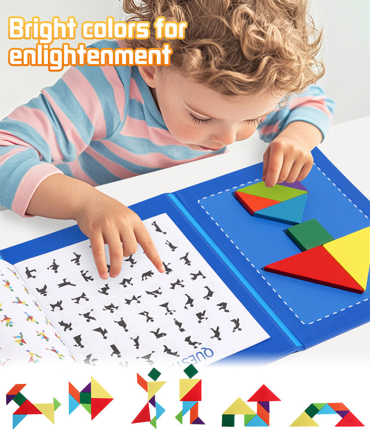 Puzzle magnético e cubo de brinquedo para crianças 🧩🧸 Brinquedo educativo para desenvolver competências geométricas em crianças 👶✨