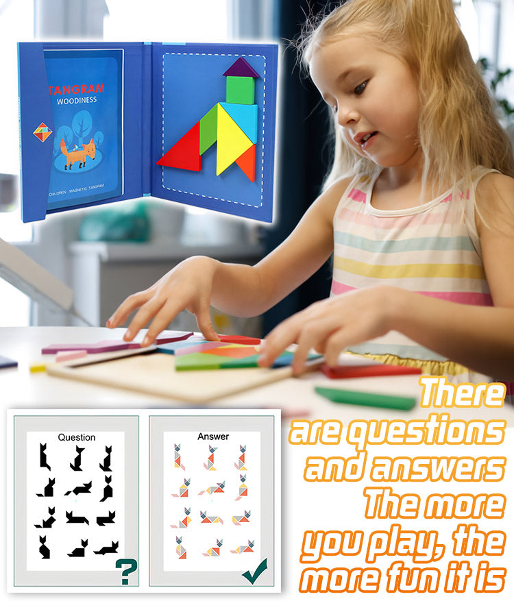 Puzzle magnético e cubo de brinquedo para crianças 🧩🧸 Brinquedo educativo para desenvolver competências geométricas em crianças 👶✨