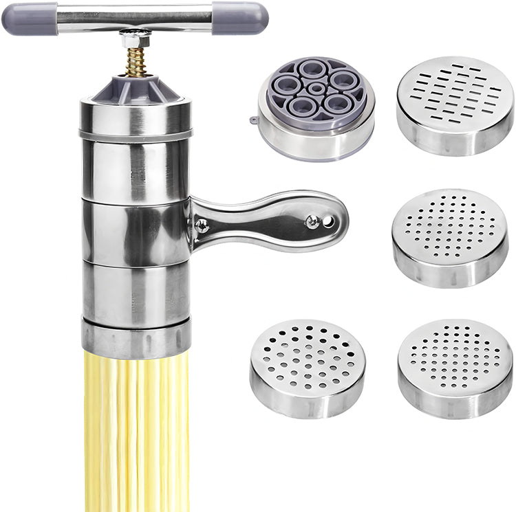 🍜💥Utensili da cucina - Macchina per la pasta manuale con cinque stampi