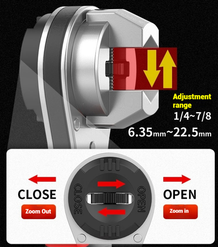 ⚙️🔧Chave de roquete ajustável de 6-22 mm, chave de bocas multifunções.