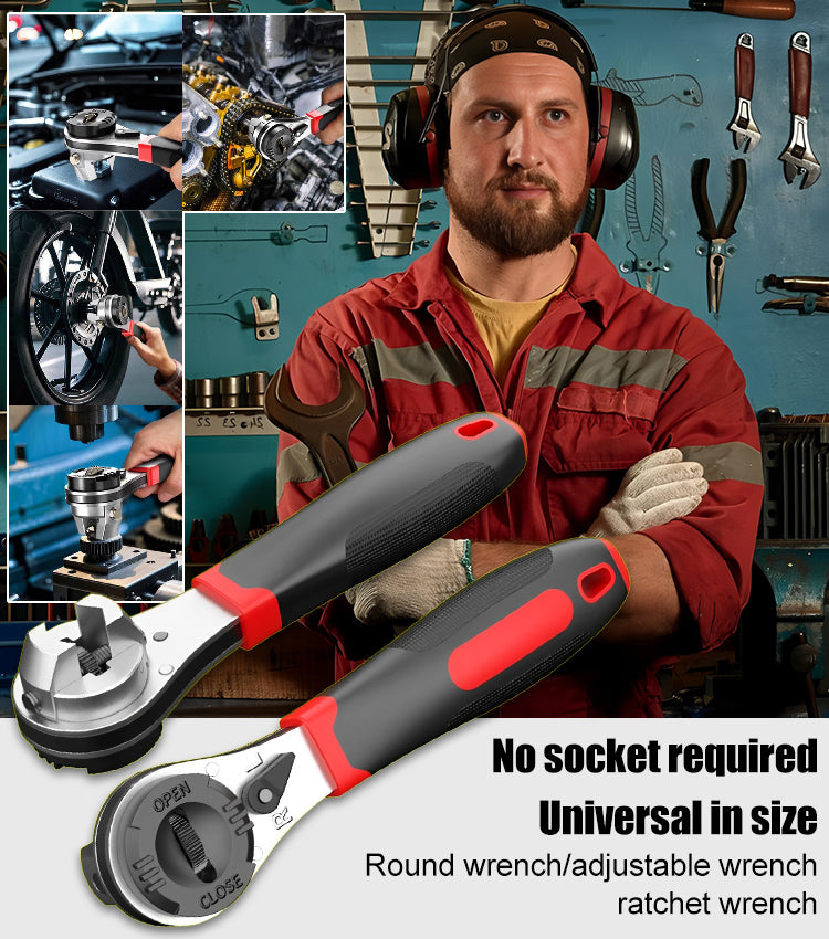 ⚙️🔧Chave de roquete ajustável de 6-22 mm, chave de bocas multifunções.