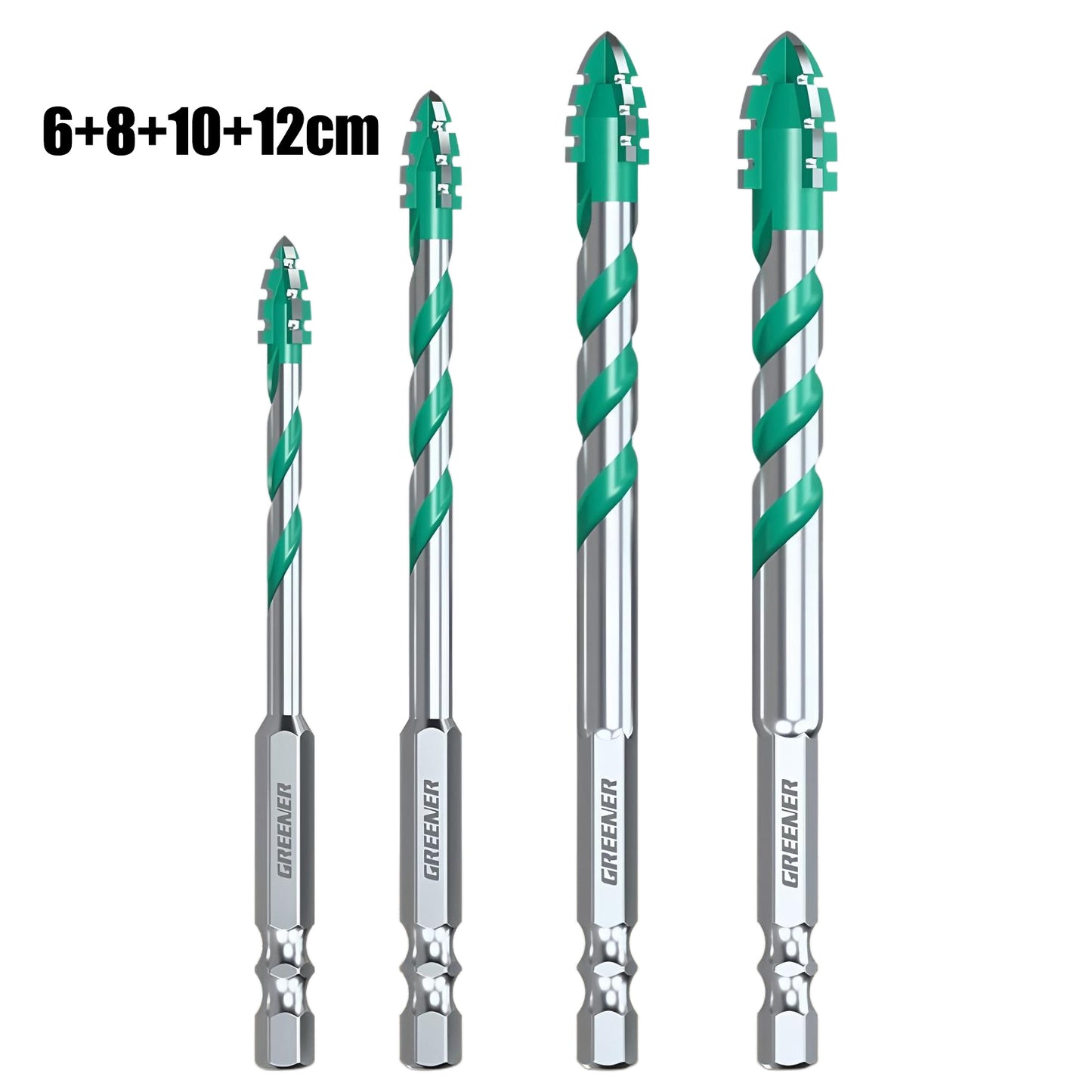 【6+8+10+12mm】【10 PZ】Punta universale per trapano con 4 bordi seghettati per aprire e allargare i fori