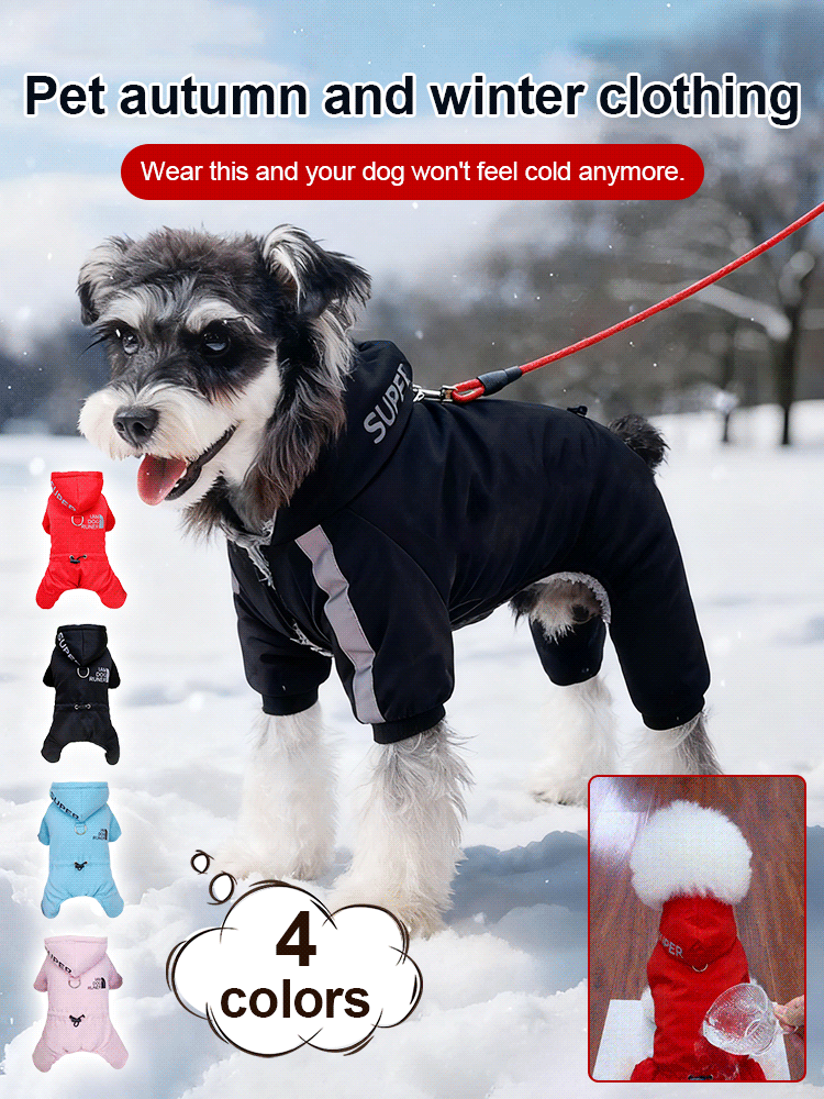 🐕Roupa quente de inverno para cães pequenos e médios❄️---com faixas refletoras, tecido triplamente impermeável e disponível em várias cores
