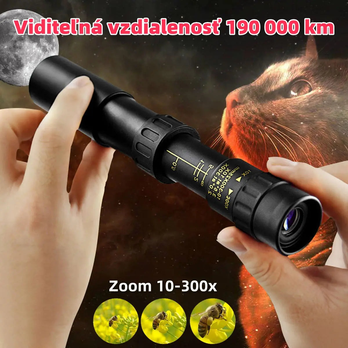 🔥【Set da 6 pezzi】Telescopio monoculare con zoom 10-300x
