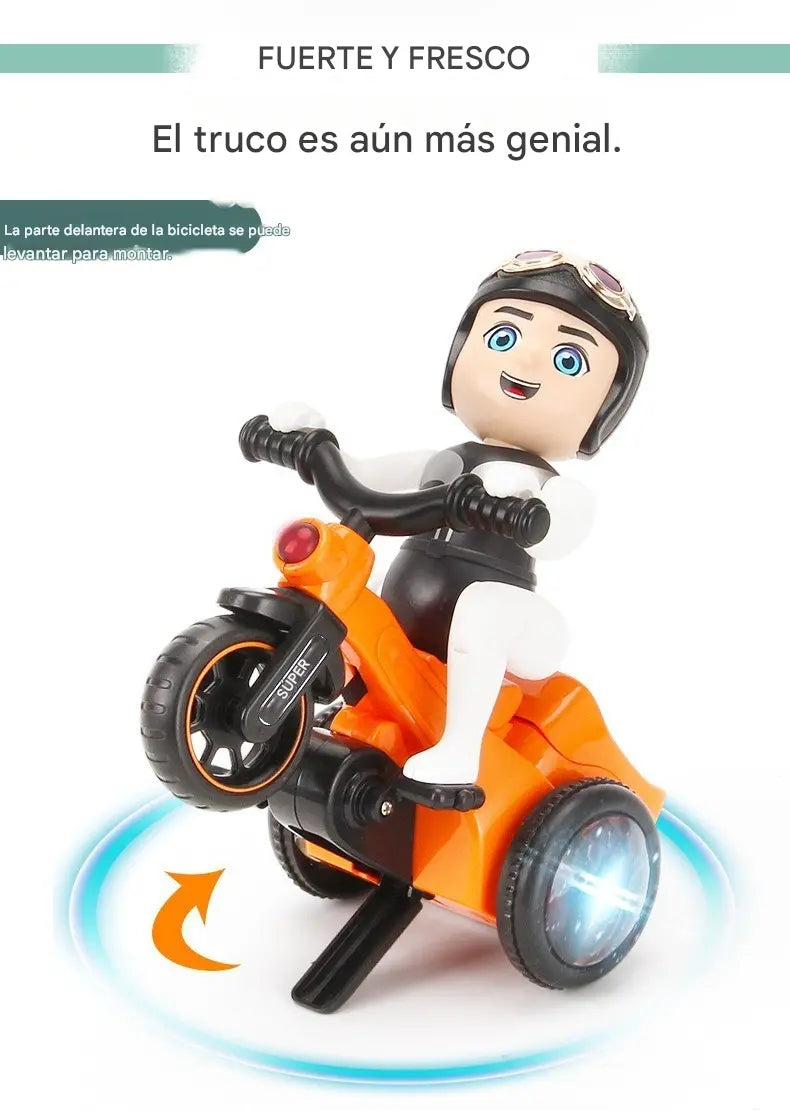 ✨🌈Bicicleta de acrobacias giratória automática de 360 graus com luzes dançantes 4D