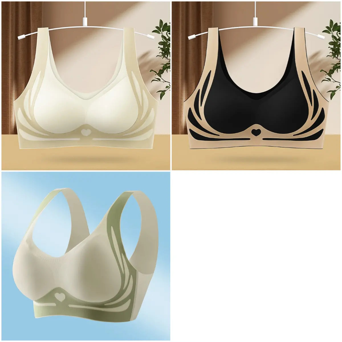 đăConfezione da 4ăReggiseno intero senza ferretto da donnaâ¤ď¸ă40-85 kgă
