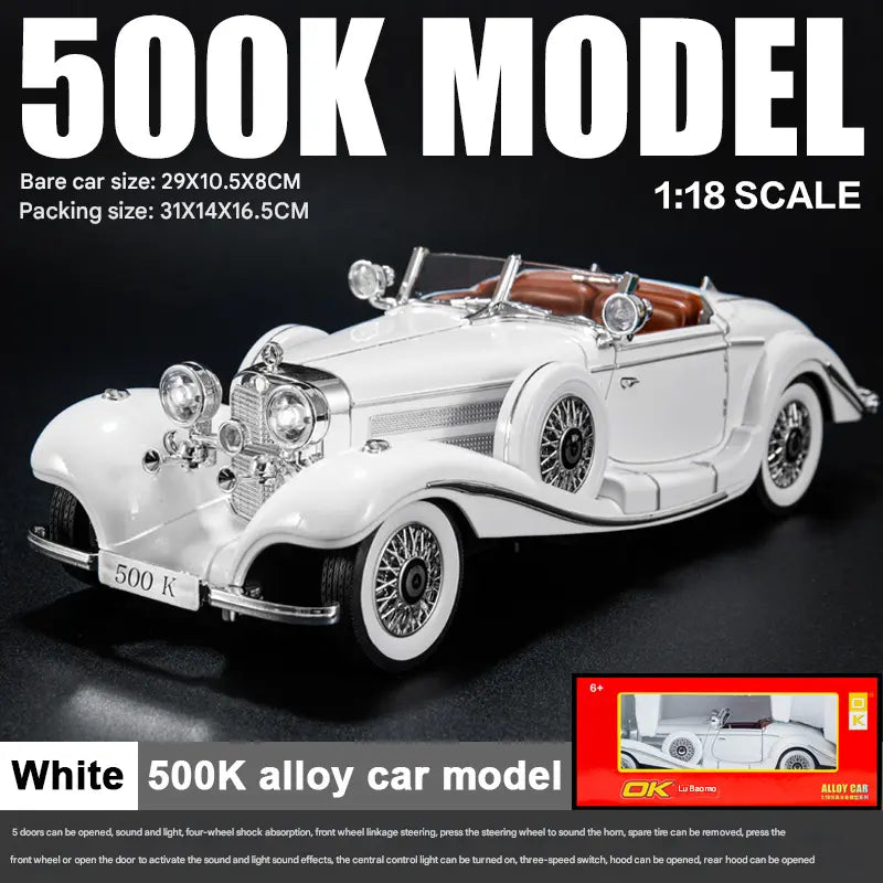 💥💥【Ottimo rapporto qualità-prezzo】Modello di auto classica retrò 500K in lega di alluminio in scala 1:28