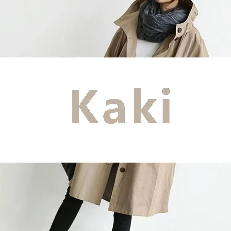 【Novos produtos para o outono e inverno】Casaco corta-vento casual de comprimento médio