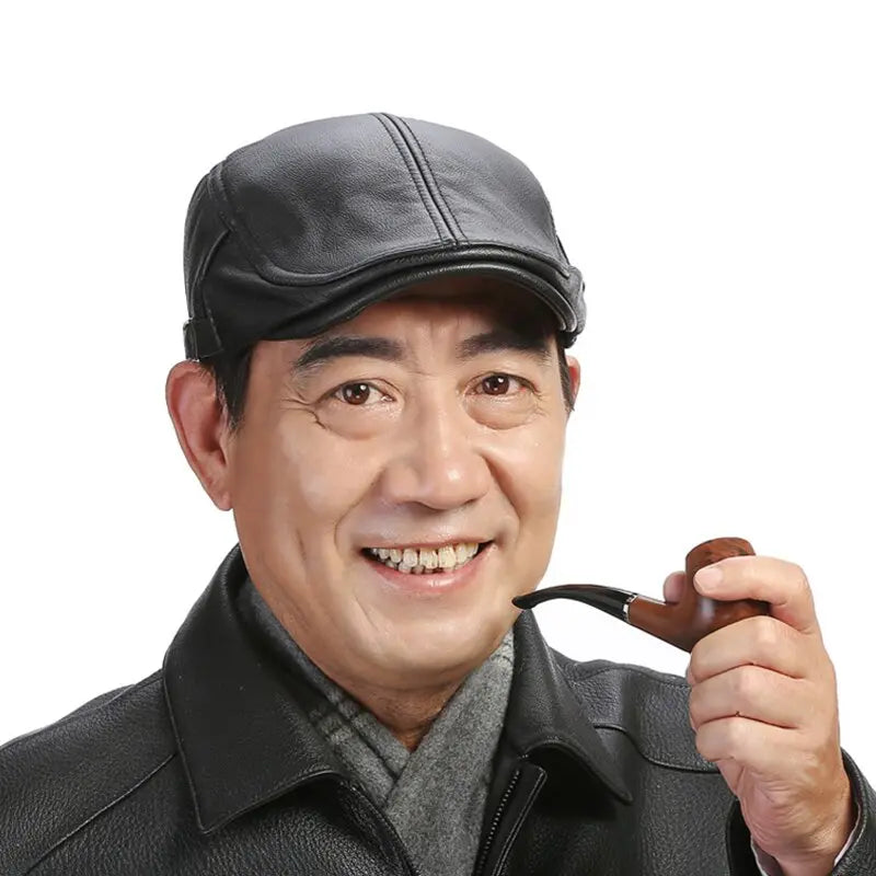 🐏【Acquista 1 e ricevi 1 gratis】 Cappello in pelle di pecora regolabile per uomo.