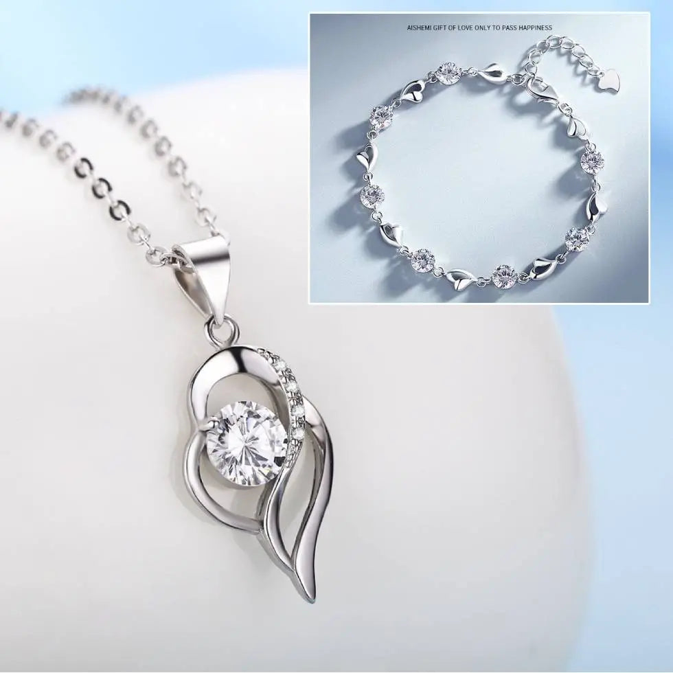 ✨✨Conjunto de colar e pulseira coração oceânico