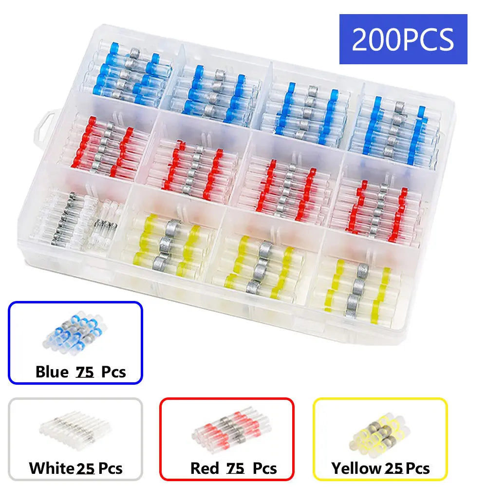 š„š„ć100/200 pezzić Kit di connettori per cavi con manicotto di saldatura termoretraibile, guaina di riparazione per rottura cavi multifunzionale