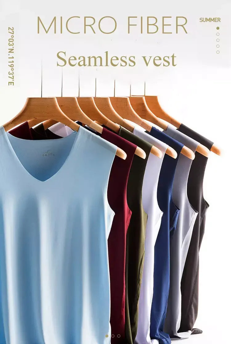 ✅ Pack de 6 camisolas de alças casuais de seda gelada para homem, fáceis de combinar com qualquer roupa, adequadas para o uso diário. ✅Leve, respirável e de secagem rápida.