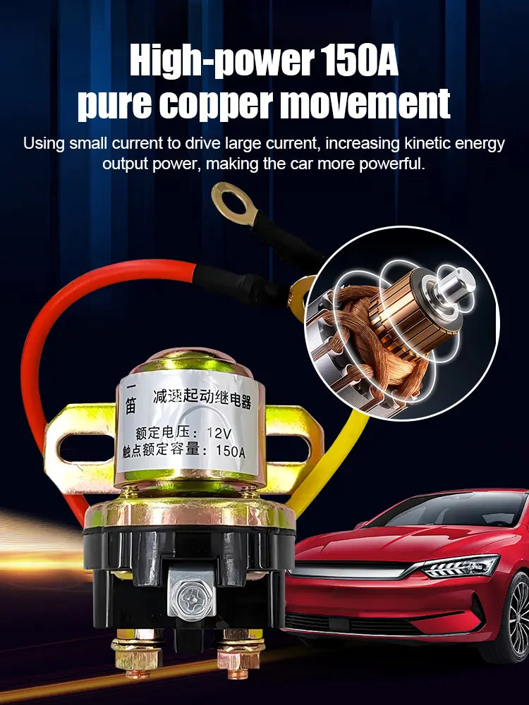 🚚Relé de arranque do motor 12V/24V, adequado para automóveis, veículos agrícolas, etc.