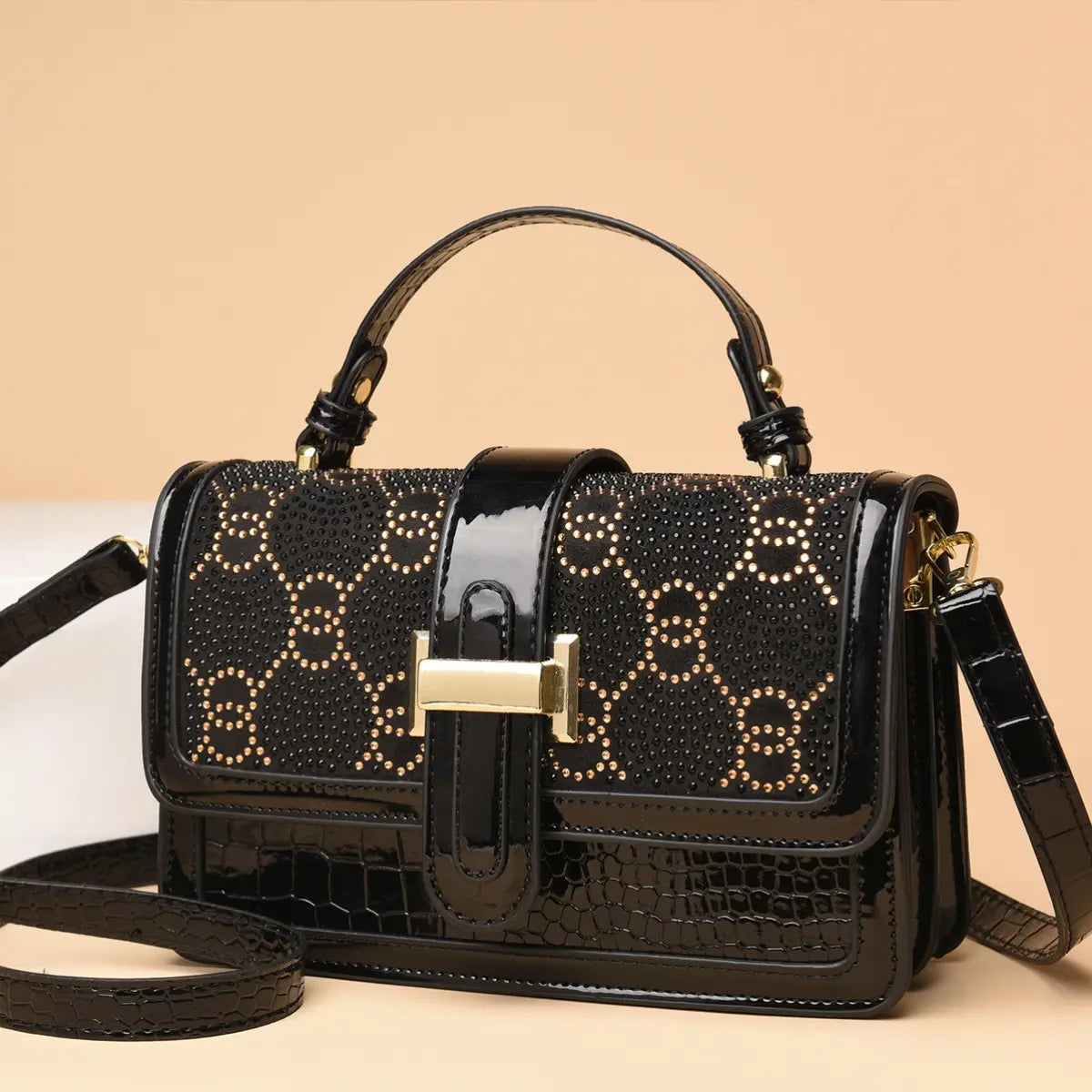 2025 Nova Moda Diamante Couro GenuĆno Bolsa Feminina