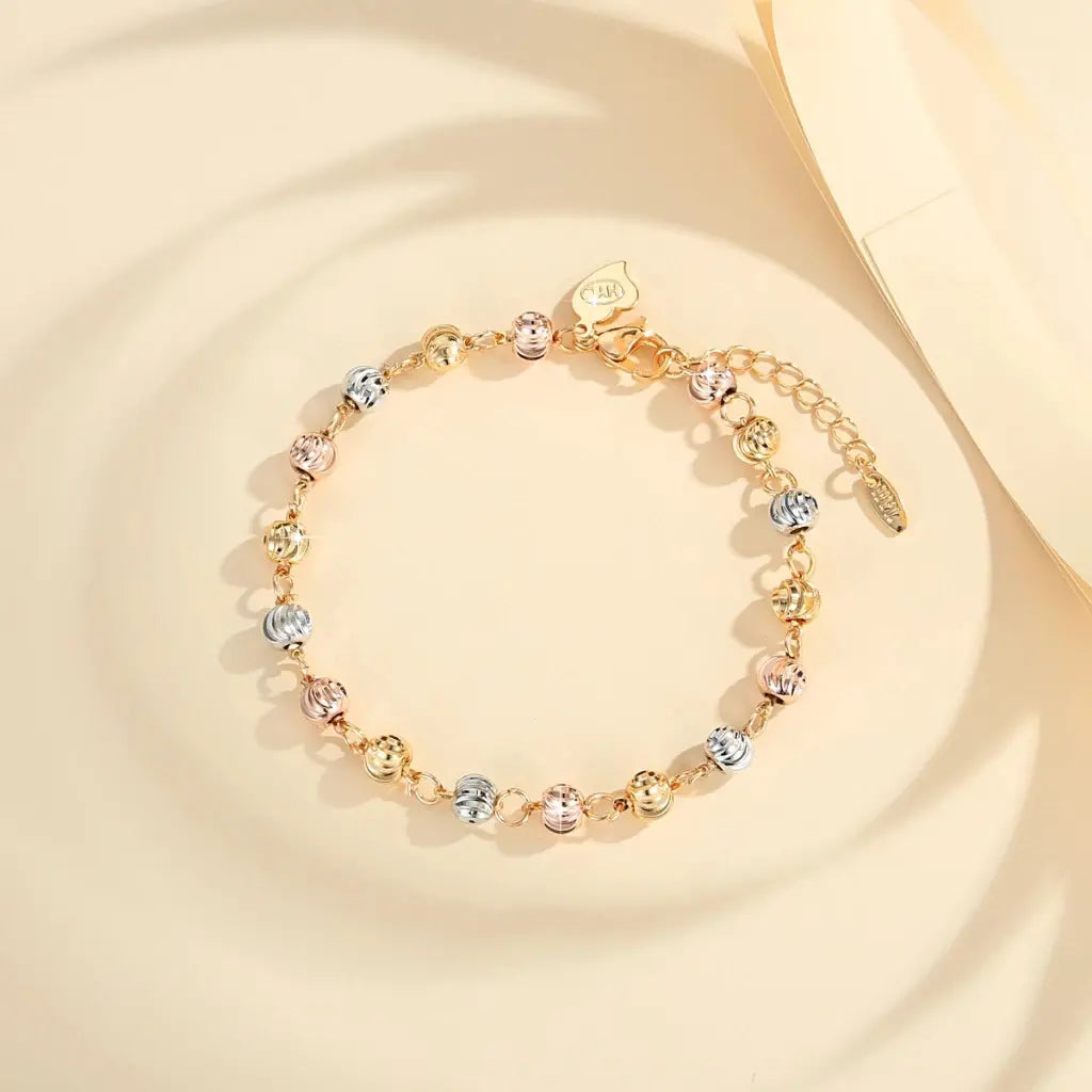 ✨ Pulseira olho de gato em ouro rosa 18K
