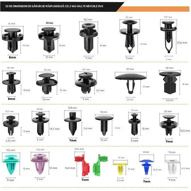 š„š„ć680 peƧas + ferramentas de 6 polegadas + conjunto de quatro peƧas + almofada de esponja + braƧadeira de caboćš§°š ļøConjunto de fivelas de plĆ”stico para parafusos de expansĆ£o automóvel