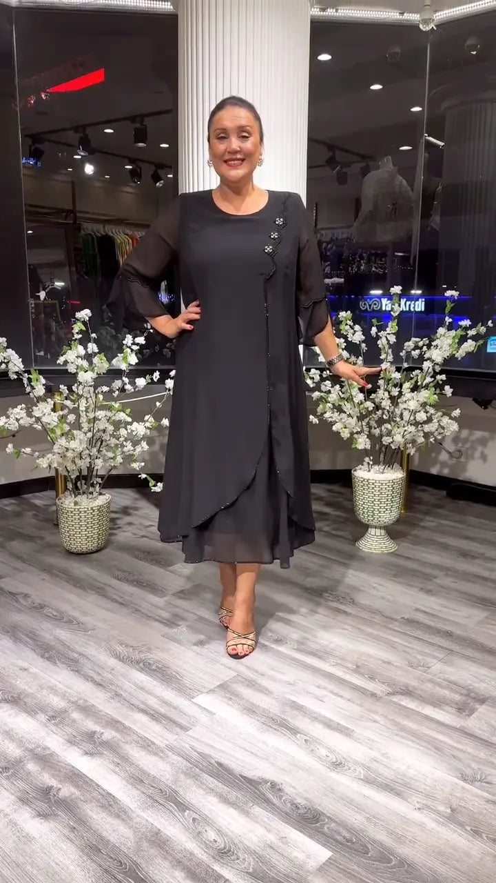 【S-5XL】❤️Vestidos de chiffon de alta qualidade, lançamento de 2025